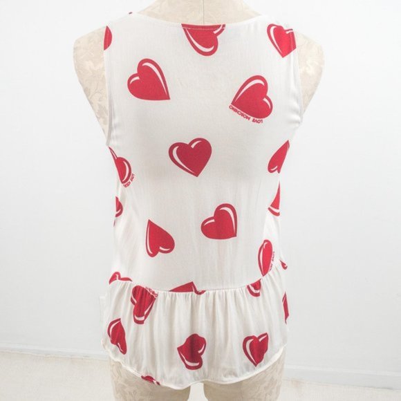 Moschino S/M Valentines Hearts Tank Top AS-IS Glam Halloween Costume - Picture 4 of 9